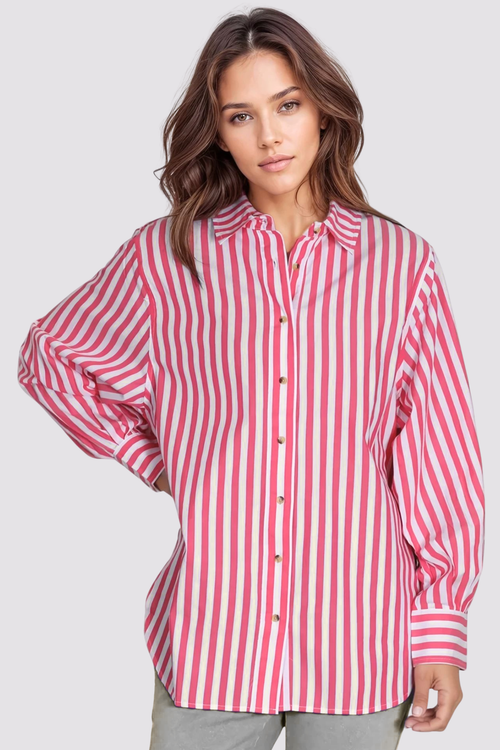 Stripe Button Front Shirt