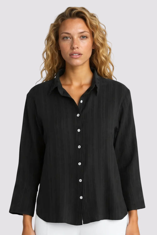 Cropped Easy Shirt, Embroidered