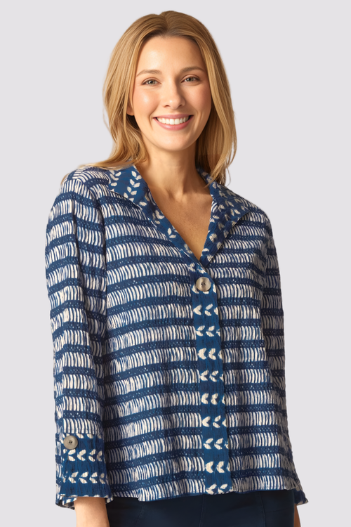 Hidden Placket Mixed Shirt