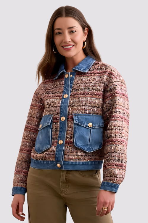 Mixed Media Denim Jacket