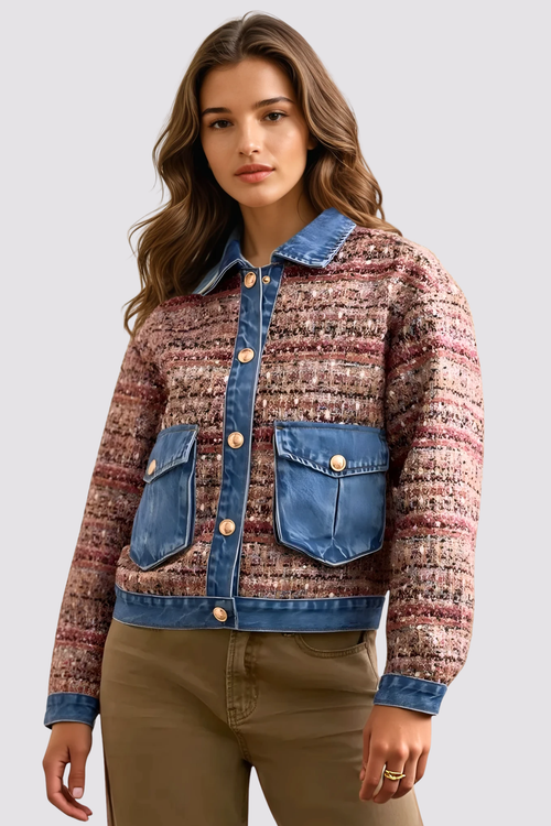 Mixed Media Denim Jacket