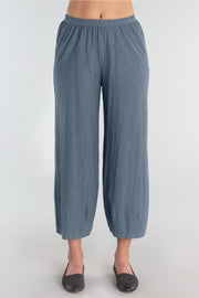 Cut Loose Cropped Pants with Darts (Cotton Linen Knit) {Anthracite/Barnwood}