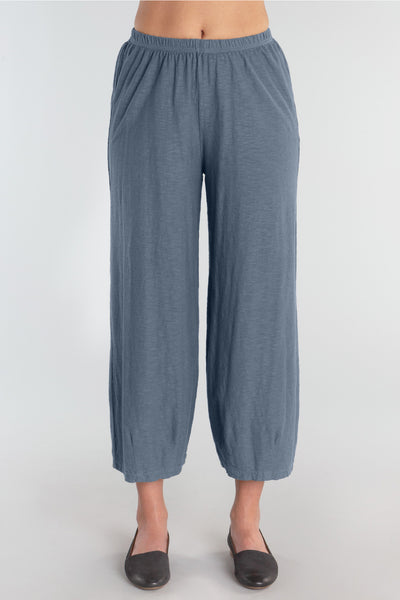 Cut Loose Cropped Pant with Darts (Cotton Linen Knit) {Anthracite/Barnwood}