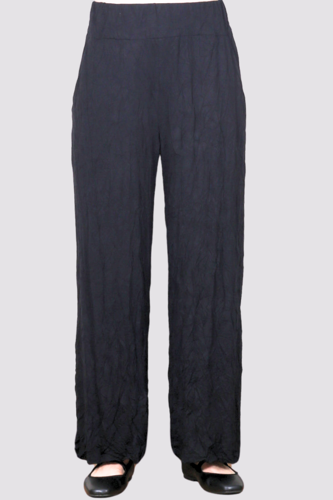 Chalet-Ceci-Womens-Clothing-Tilley-Pant-PullOn-Crinkle-Knit-Bamboo-Black