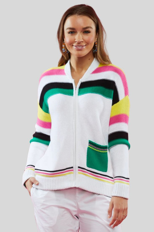 Chunky Cotton Zip Up Sweater