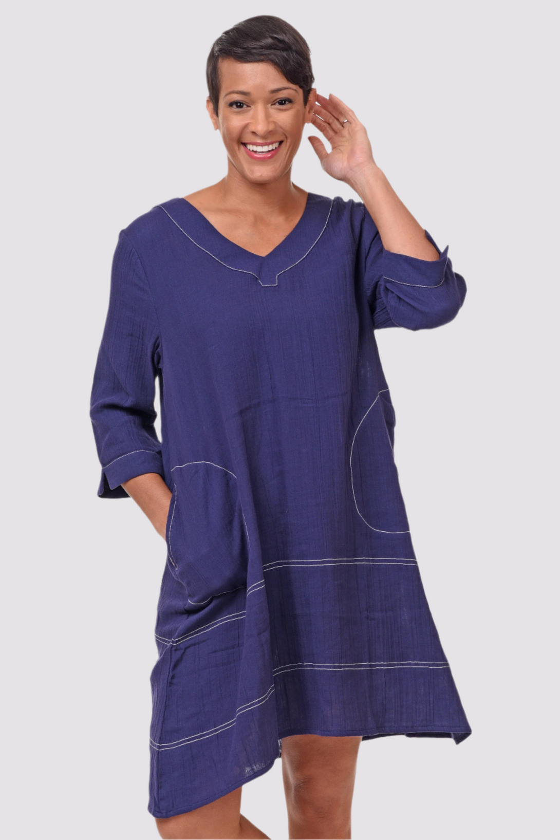 Tulip Bungalow Dress | Cotton Gauze Cover-Up Dress, Navy Tulip Bungalow Dress | Cotton Gauze Cover-Up Dress, Navy