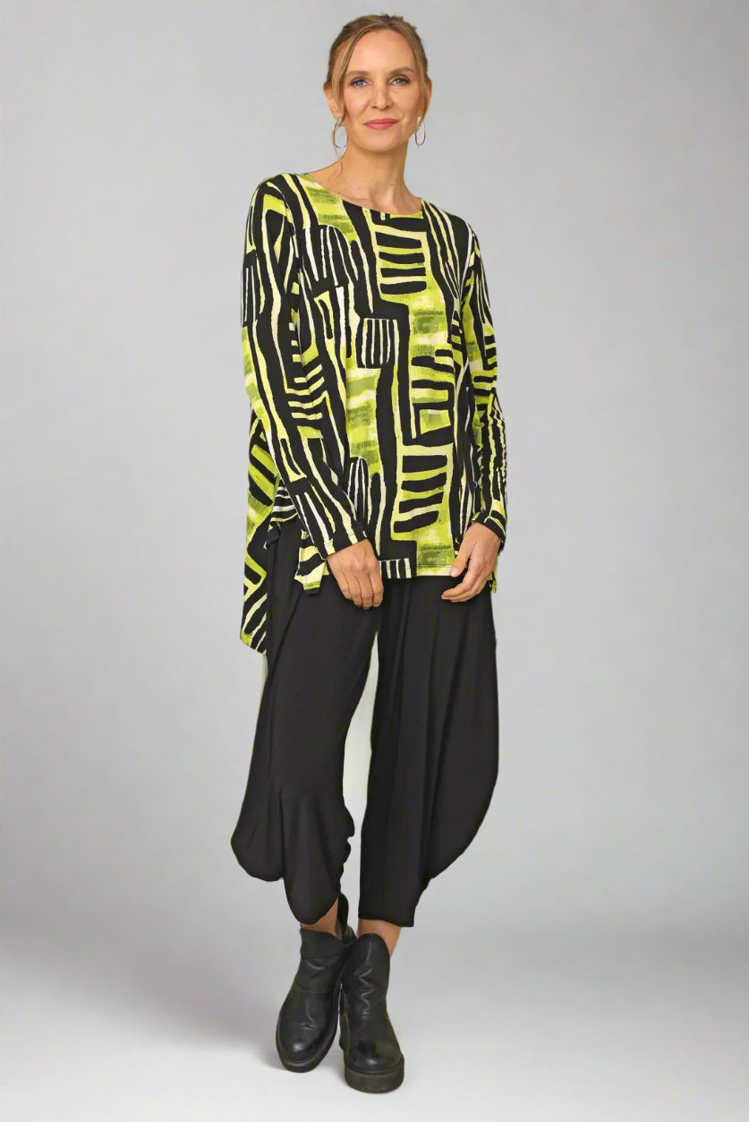 Chalet-Ceci-Womens-Clothing-Reanna-Shirt-Top-Tunic-Bamboo-Green-Black-Print