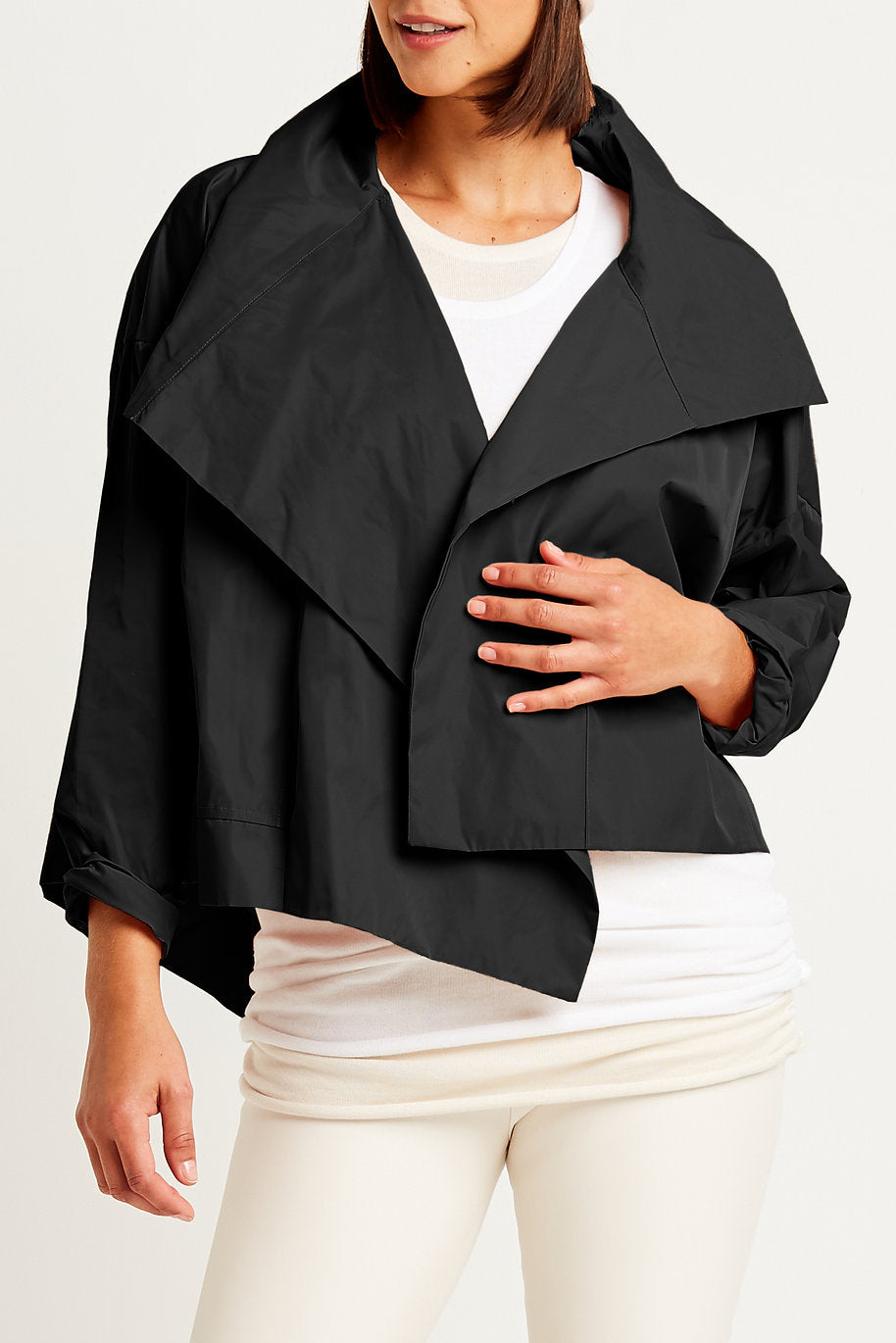 PLANET&nbsp;by Lauren G's Cropped Asymmetrical Jacket Black