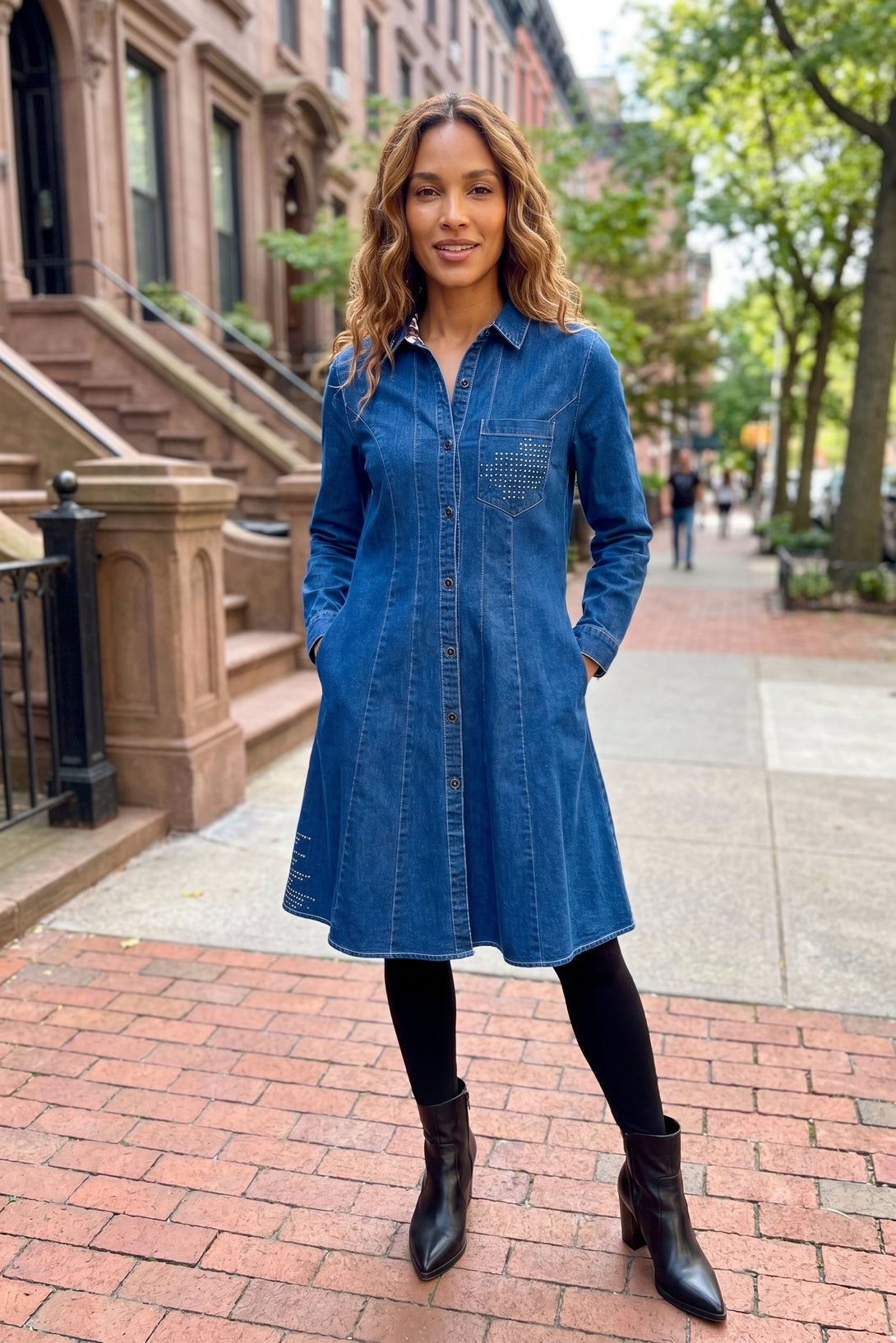 Tulip Elsa Denim Shirt Dress – A-Line Button-Down Denim / S , LISSA the Shop