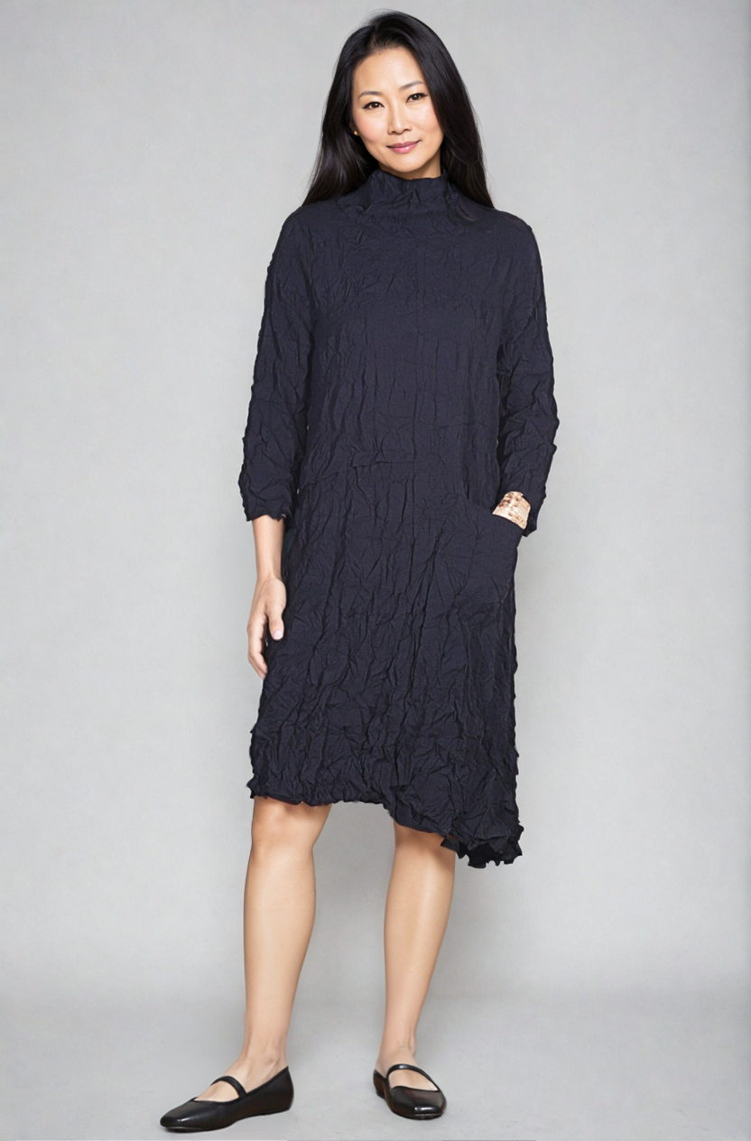 Chalet-Womens-Clothing-Quinn-Dress-Casual-Crinkle-Black