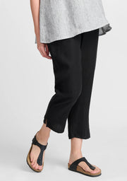 FLAX Pocketed Ankle Pant (Linen) {Black}