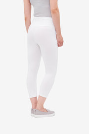 Tribal Flatten It Capri Yoga Legging (Cotton){Black/White}[CLOSEOUT]