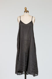 CP Shades Fairie Dress is a black linen, easy, light weight slip dress that is loose fit and comfortable. 