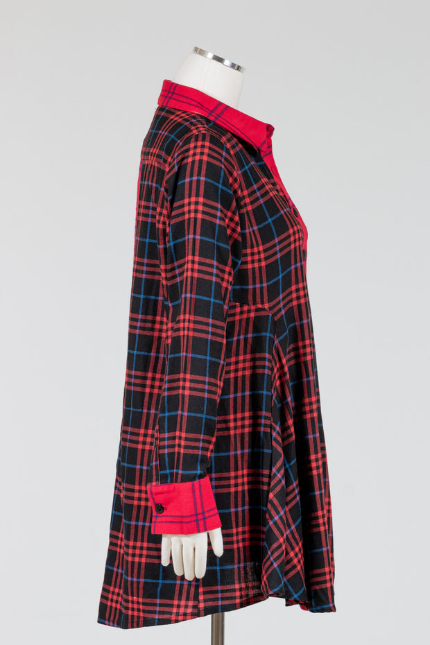Tulip Laurie Top (Cotton Flannel) {Red Plaid}