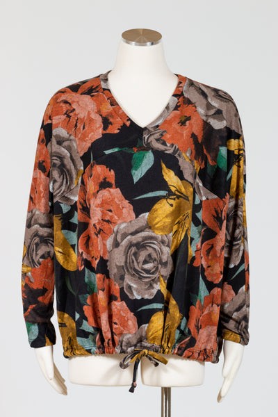 Tribal's Dolman Sleeved Top is a vibrant knit top with an autumnal floral pattern for sale at Lissa the Shop