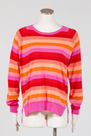 The Zaket & Plover Multi Stripe Sweater is a beautiful long sleeve crew neck sweater with colorful stripes allover made in a lightweight cotton knit for sale at Lissa the Shop.