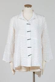 Habitat Pucker Asymmetrical Shirt (Woven) {Black/White}