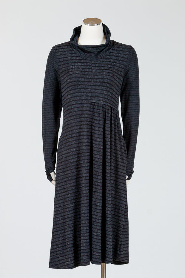 Kozan-Juniper-Dress-Jersey-Black-Grey-Stripe