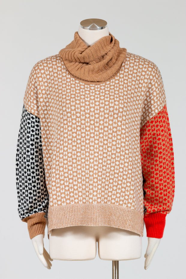 ZaketPlover-FairIsle-Sweater-Knit-Snood-Cotton-Knit-Biscuit