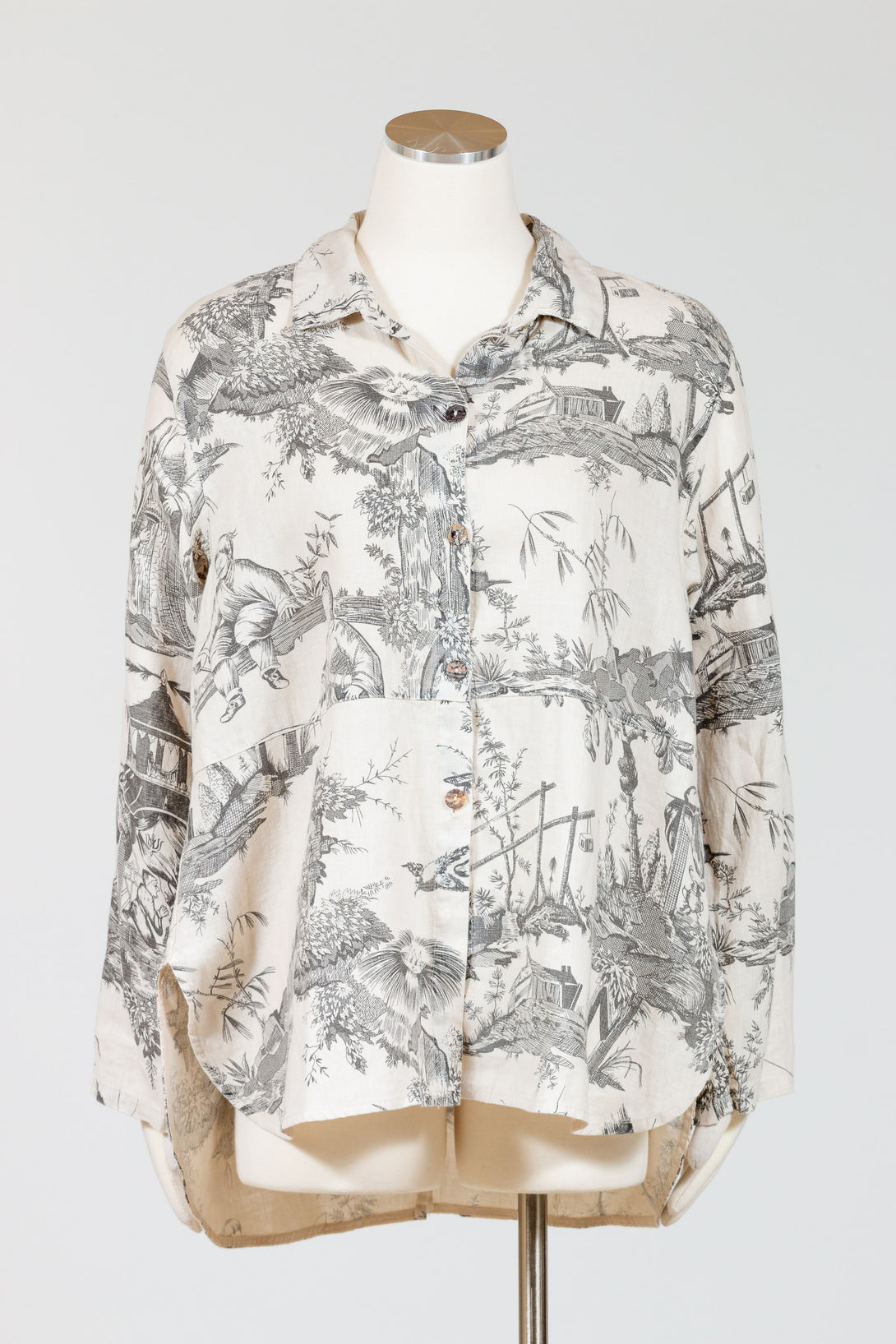 Kleen-ButtonDown-Shirt-Linen-Lace-Print