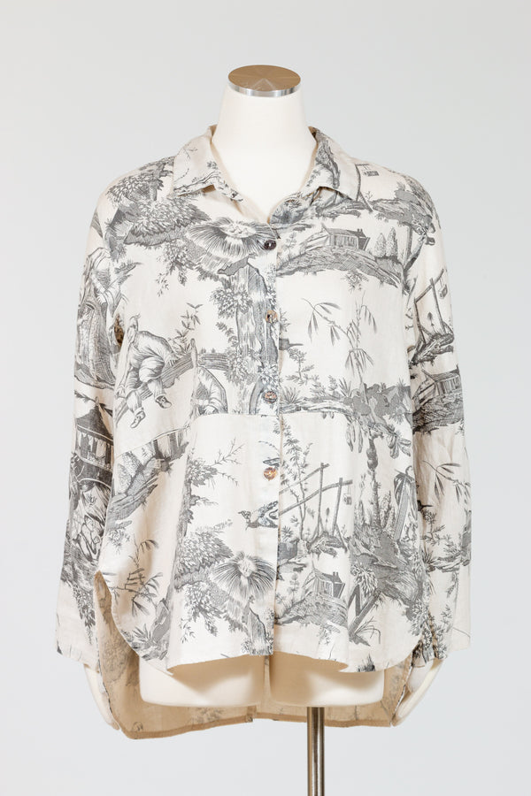 Kleen-ButtonDown-Shirt-Linen-Lace-Print