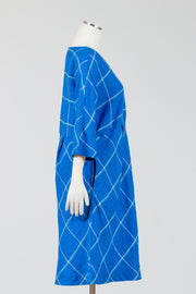 FLAX-Dolman-Dress-Linen-Royal-Tattersall-Blue