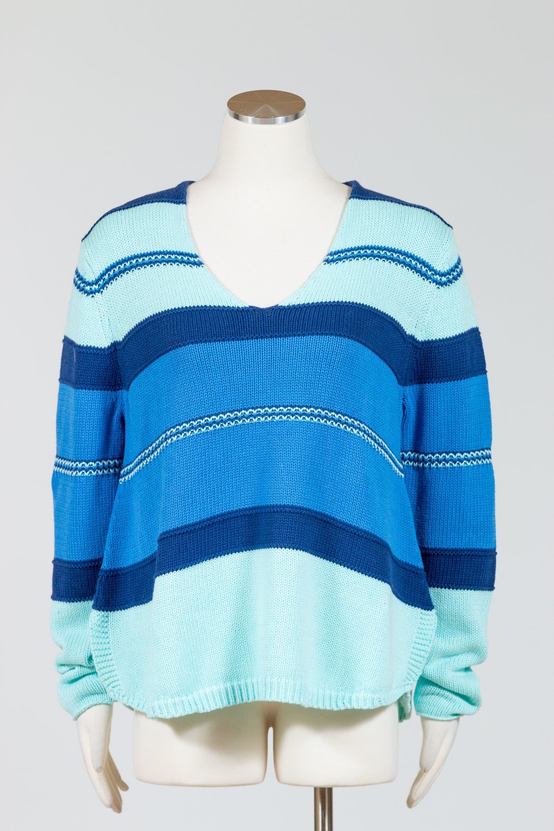 ZaketPlover-Sweater-Cotton-Knit-Aqua-Blue
