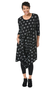 Snapdragon & Twig by Tulip Lexi Dress (Modal Jersey){Black Chex}