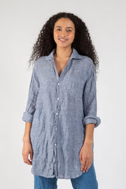 CP Shades Marella Oversized Shirt (Chambray Linen) {Blue/Black}