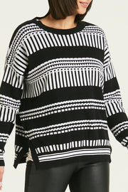 PLANET by Lauren G. Coding Crewneck (Sweater Knit) {Black/White}